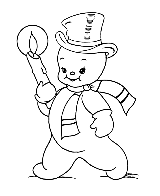 Bear With Candle Coloring Page