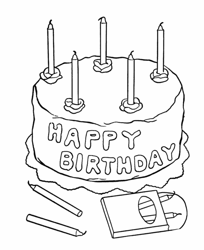 Birthday Cake With Candles Coloring Page