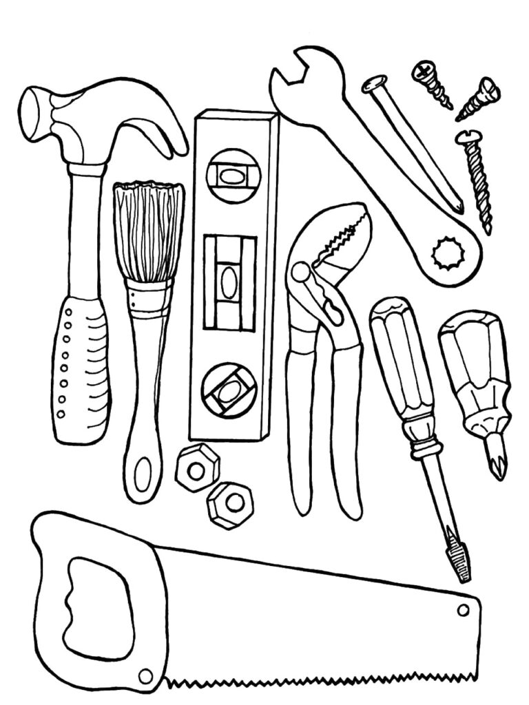 Building Tools Coloring Page