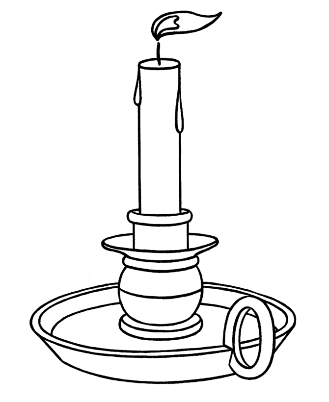 Candle In Holder Coloring Page