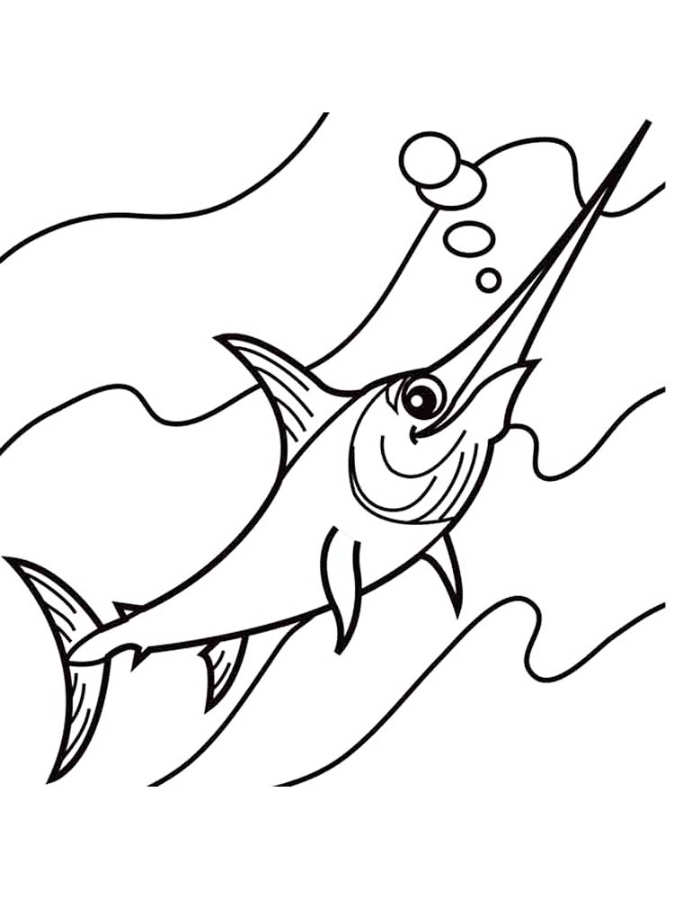 Cool Swordfish Coloring Page