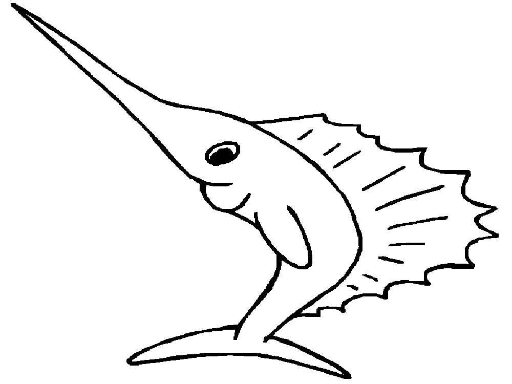 Cute Swordfish Coloring Page