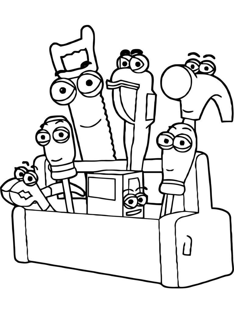 Cute Toolbox Coloring Page