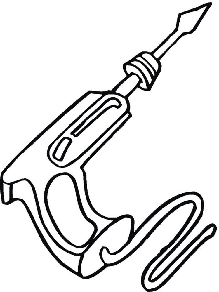 Drill Gun Coloring Page