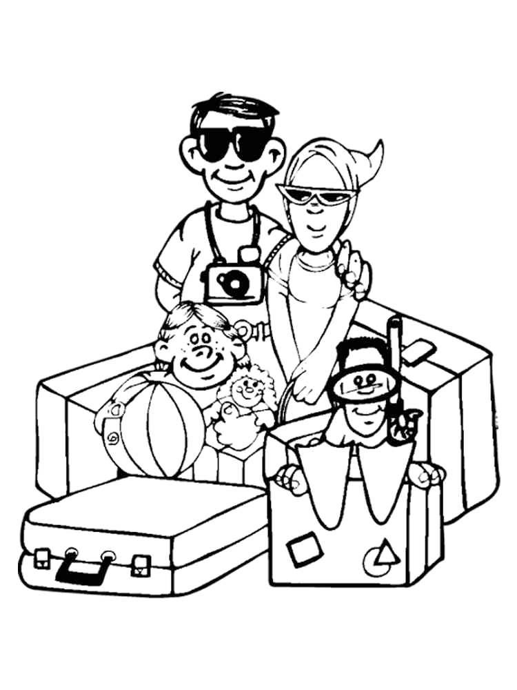 Family Travel Coloring Page
