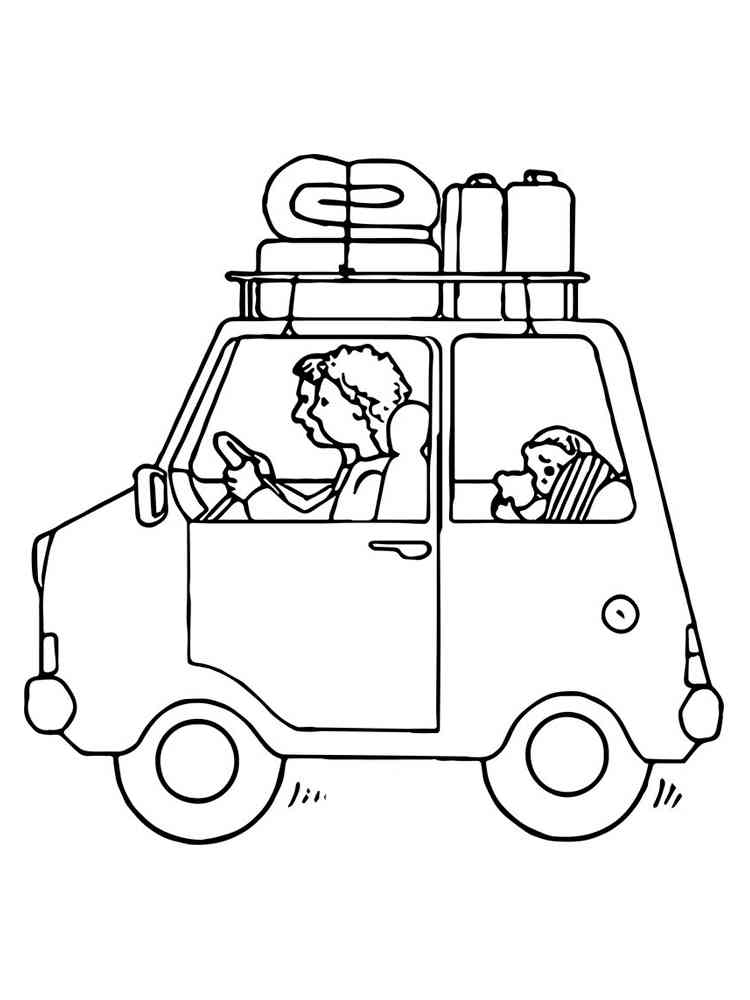 Family Travel Printable Coloring Page
