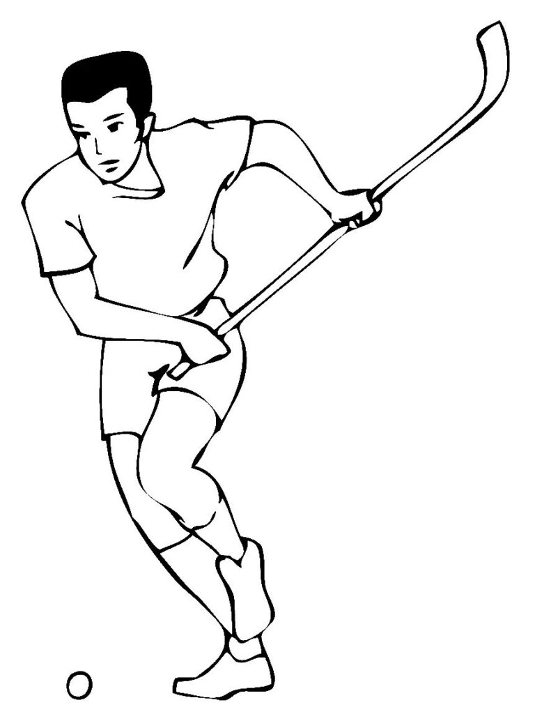 Field Hockey Coloring Page Printable