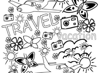 Fun Travel Trip Coloring Page