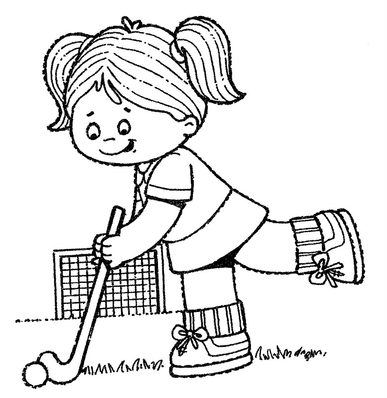 Girl Field Hockey Coloring Page