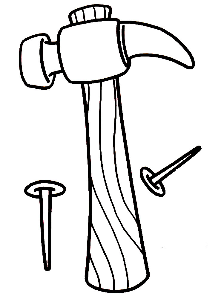 Hammer And Nails Coloring Page