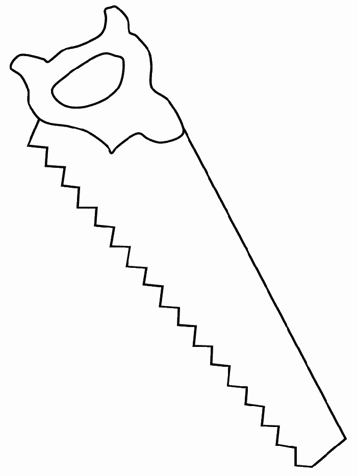 Hand Saw Coloring Page