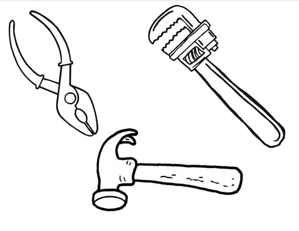 Hand Tools Coloring Page