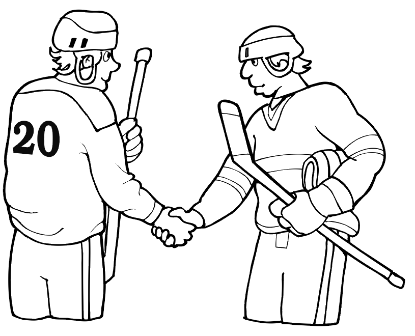 Handshake Hockey Coloring Page