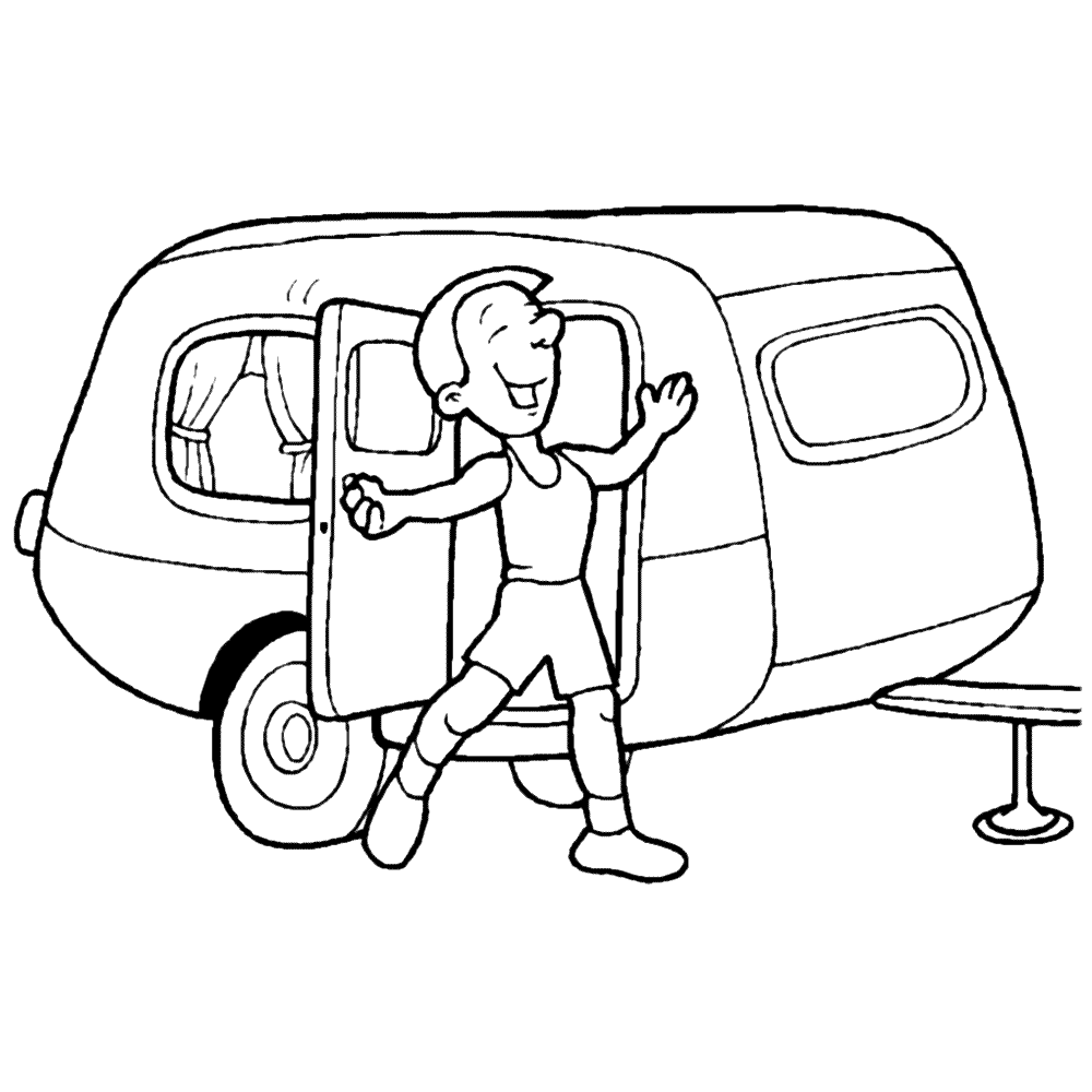 Happy Camper Coloring Page