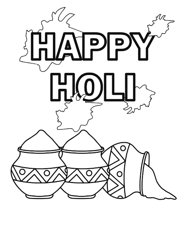 Happy Holi Coloring Pages