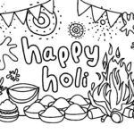 Happy Holi Colors Page