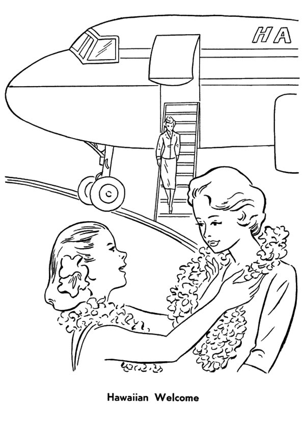 Hawaiian Welcome Coloring Page