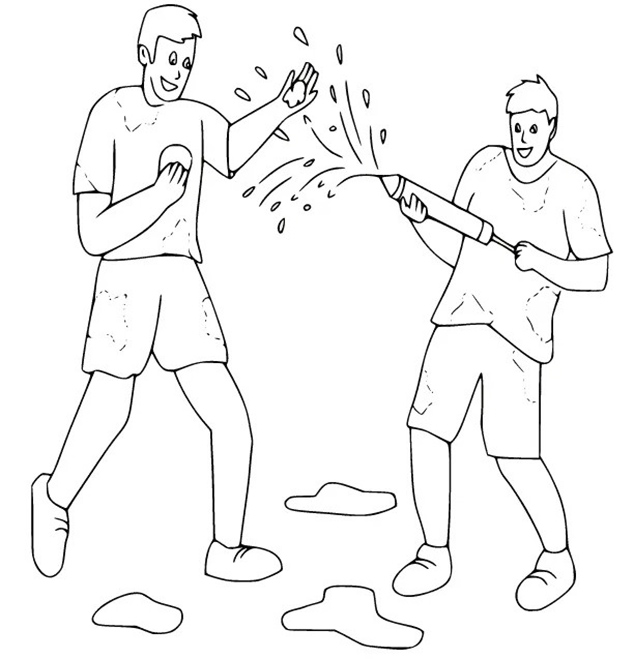 Holi Coloring Pages