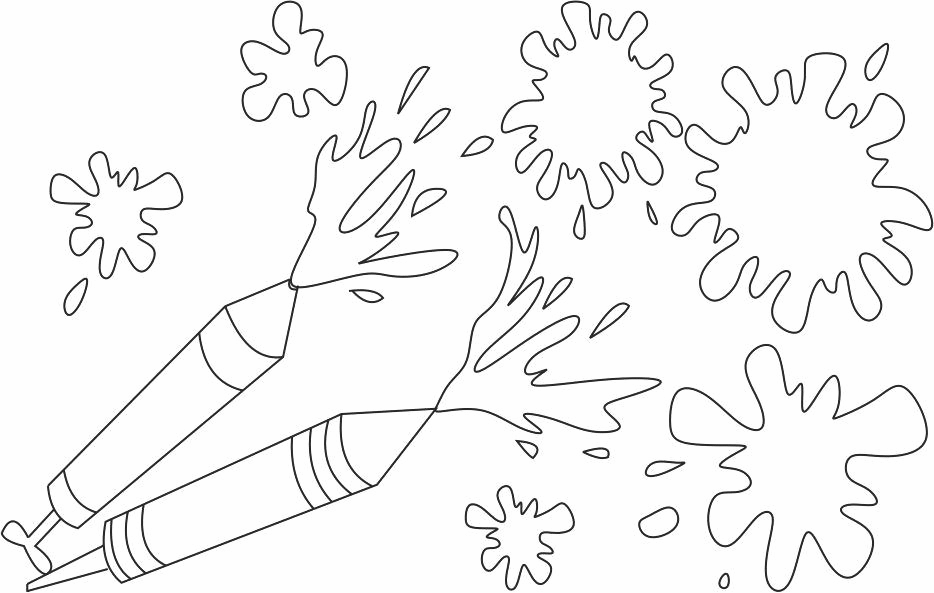 Holi Colors Coloring Page