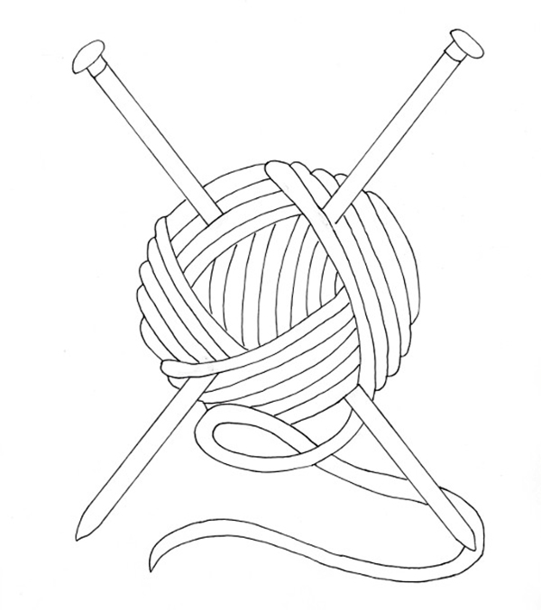 Knitting Yarn Ball Coloring Page