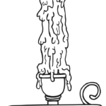 Melty Candle Coloring Page