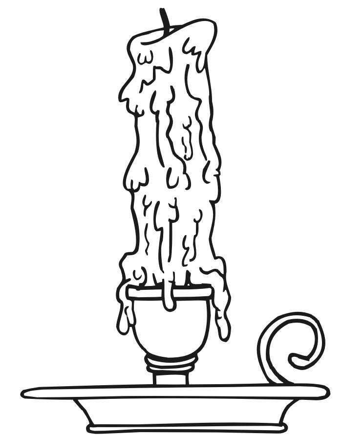 Melty Candle Coloring Page