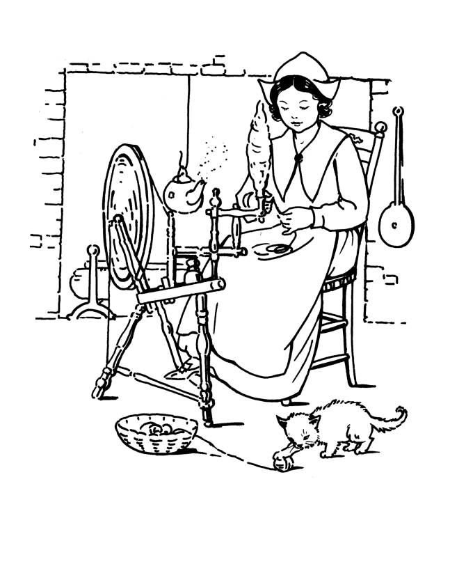 Old Time Knitting Coloring Page