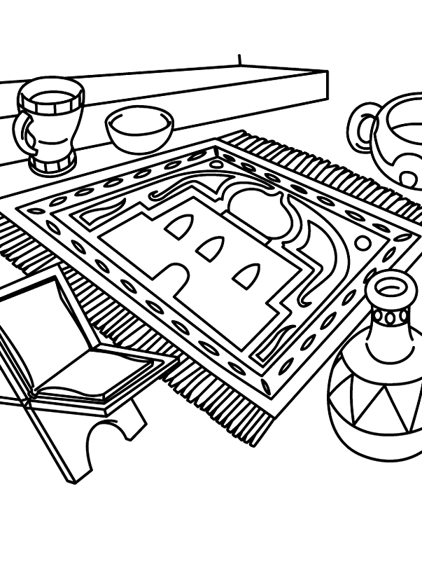 Prayer Room Ramadan Coloring Page