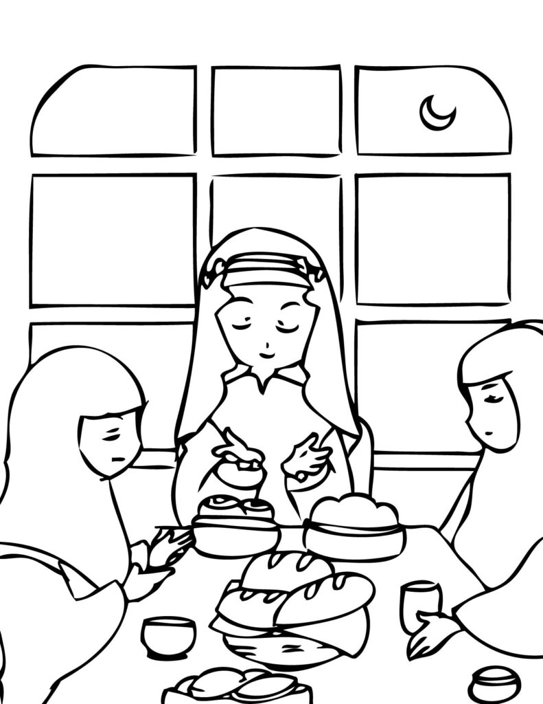 Ramadan Meal Coloring Page