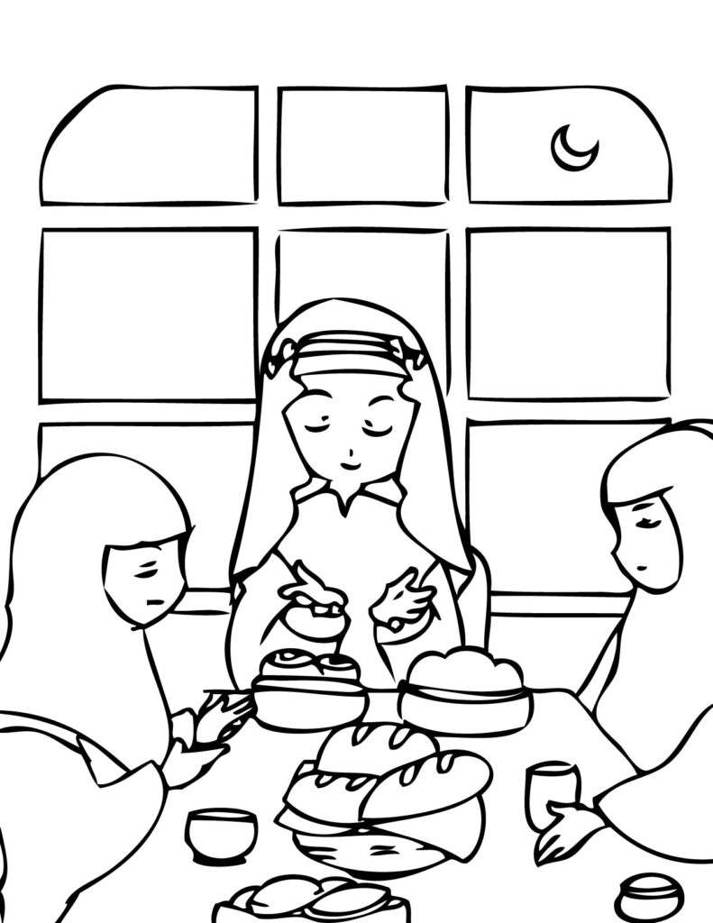 Ramadan Meal Coloring Page