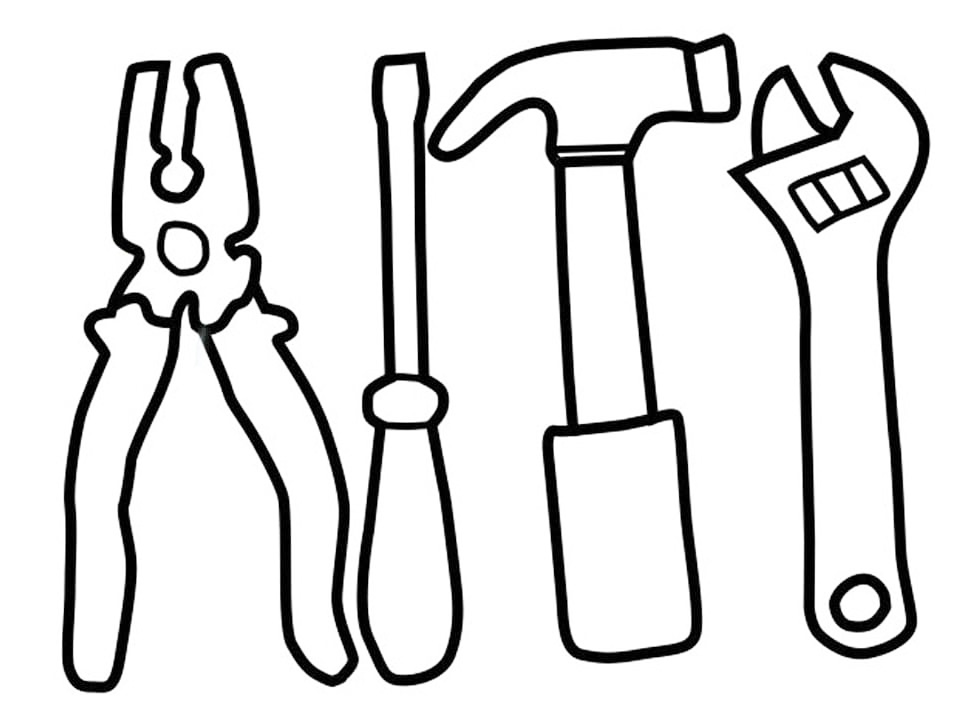 Set Of Tools Coloring Page