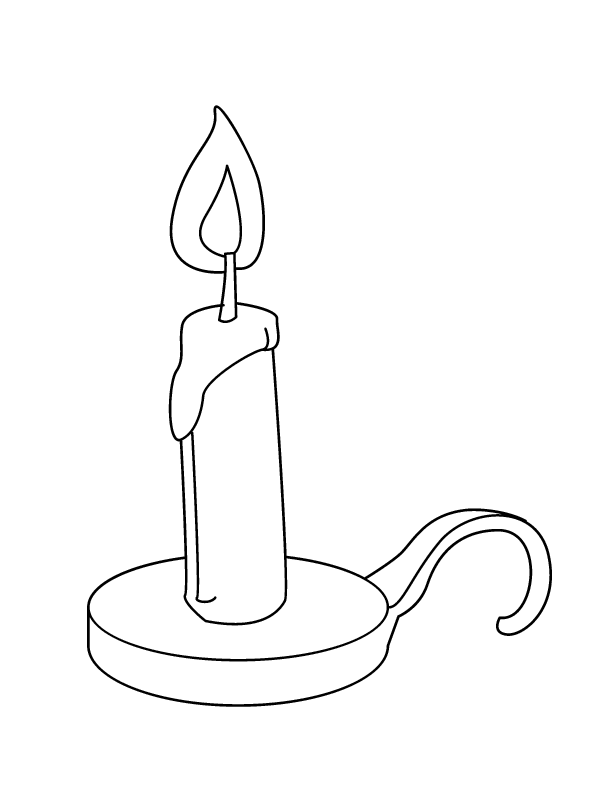 Simple Candle Coloring Page