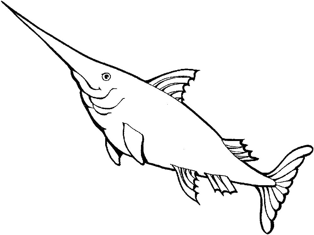 Swordfish Coloring Page Printable