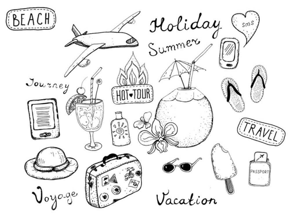 Travel Coloring Page