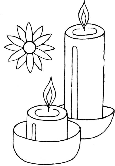Two Candles Coloring Page