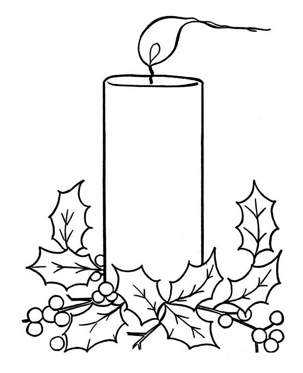 Winter Candle Coloring Page