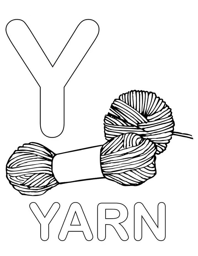 Y For Yarn Coloring Page
