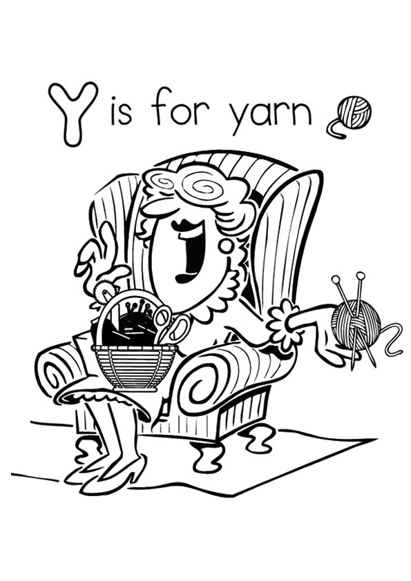 Y Is For Yarn Coloring Page
