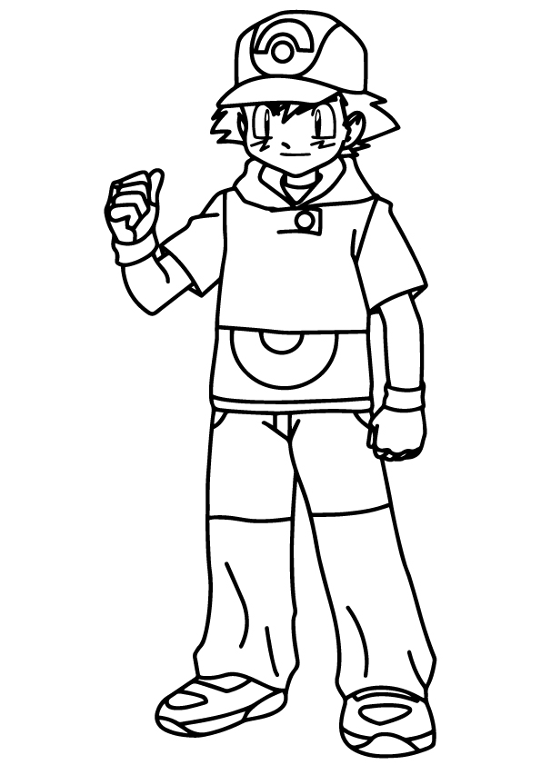 Ash Ketchum Coloring Page