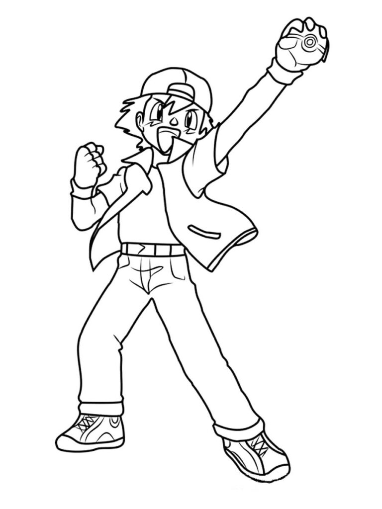 Ash Ketchum Pokeball Coloring Page