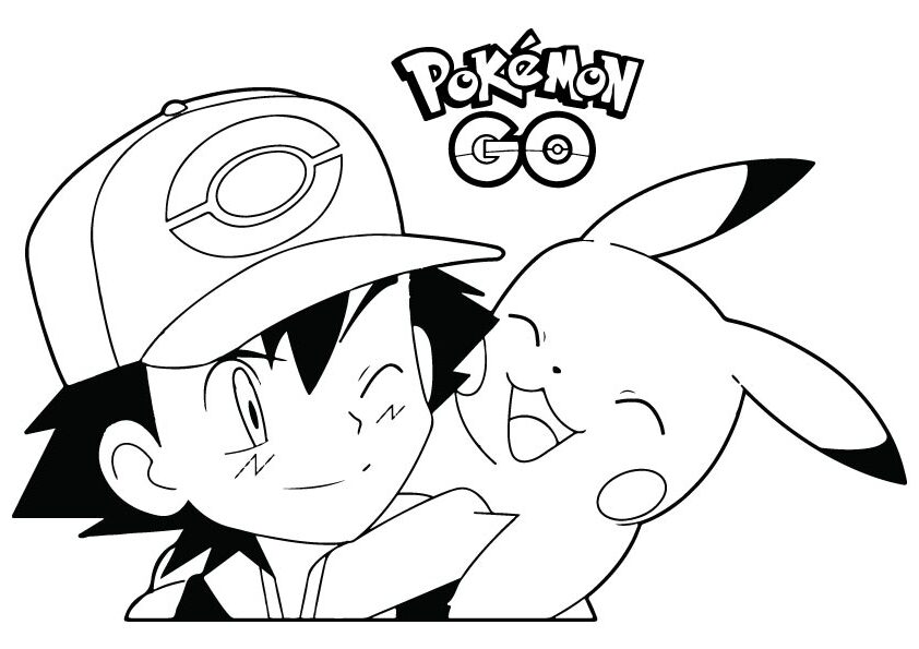 Ash Ketchum Pokemon Go Coloring Page