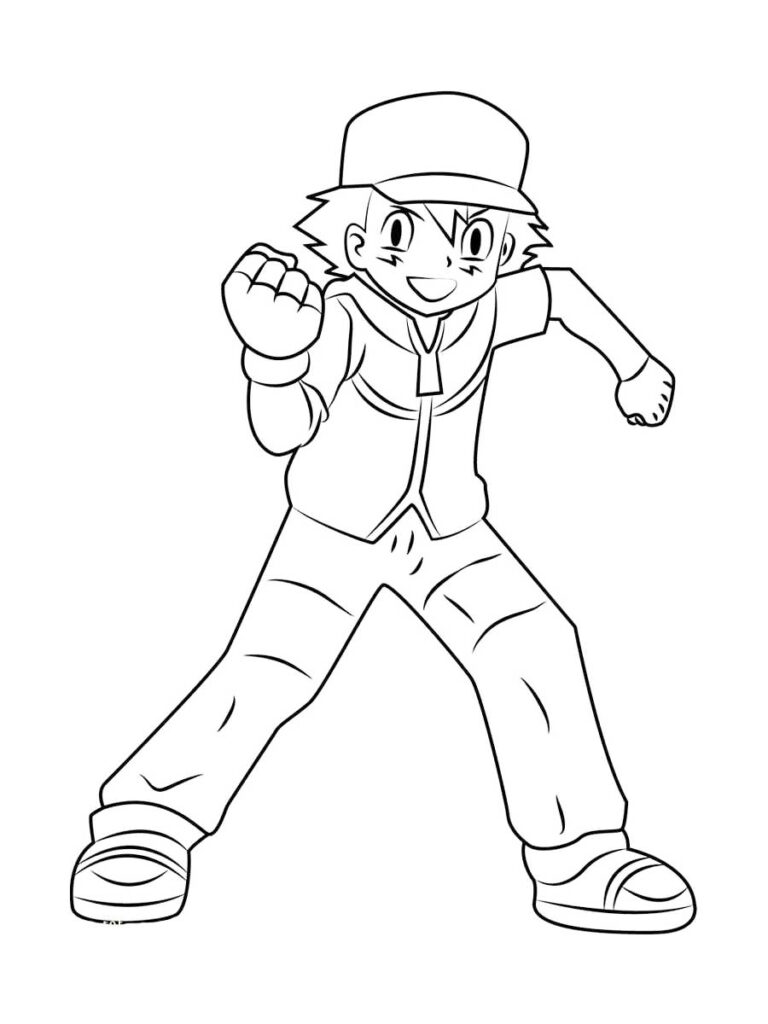 Ash Ketchum Printable Coloring Page