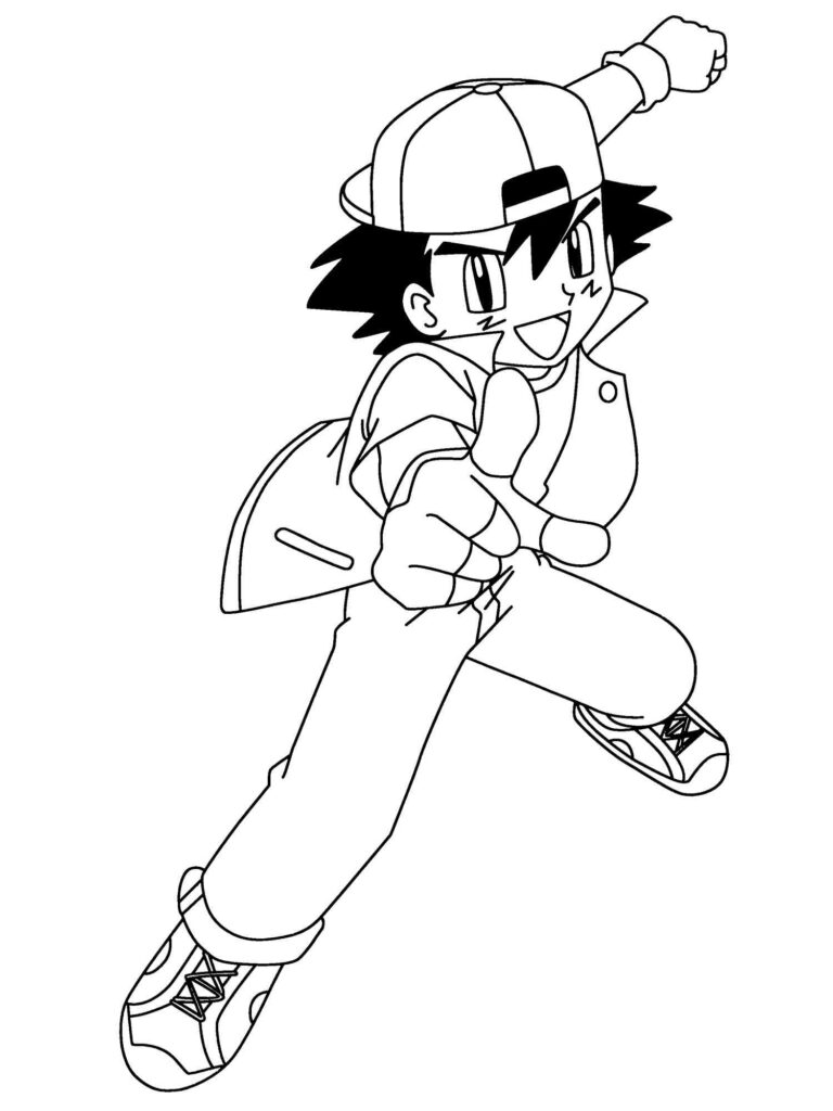 Ash Ketchum Printable Coloring Pages