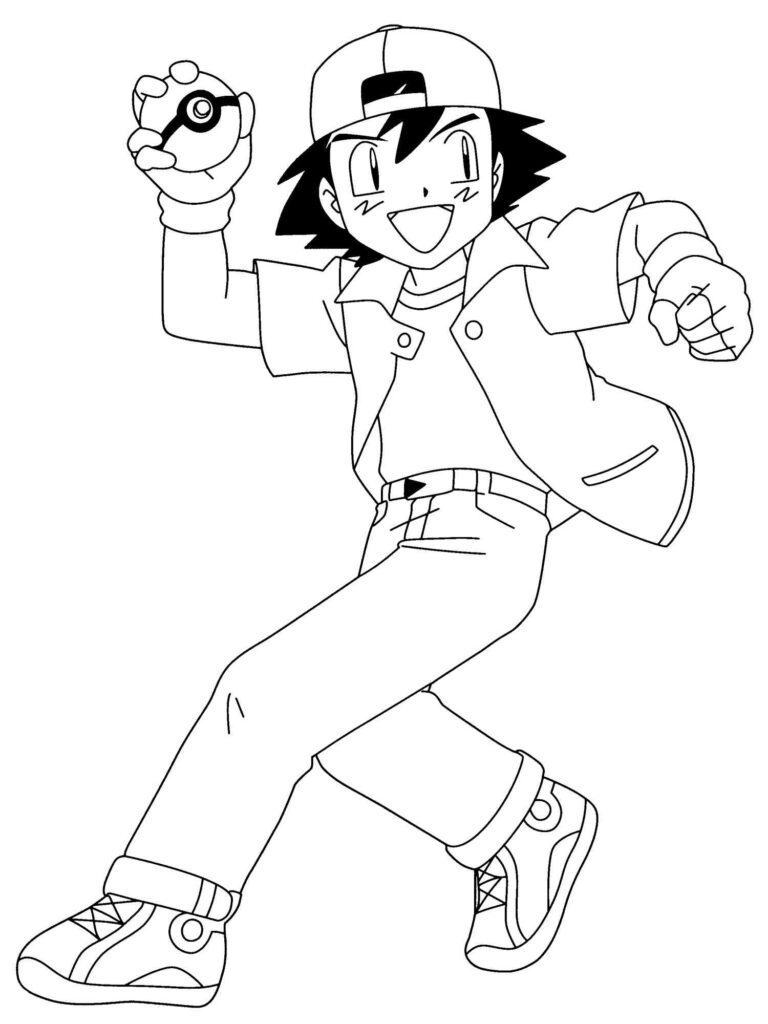 Ash Ketchums Pokeball Coloring Page