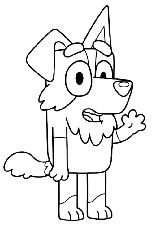 Bluey Border Collie Coloring Page
