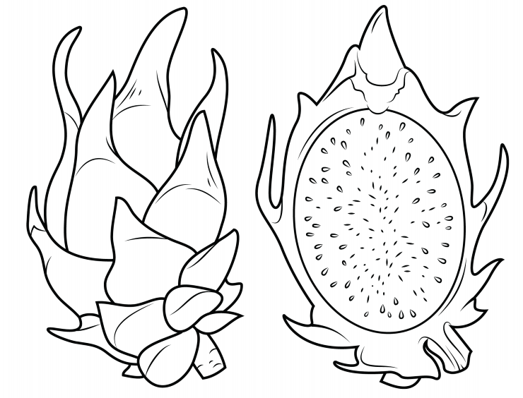 Dragon Fruit Coloring Page