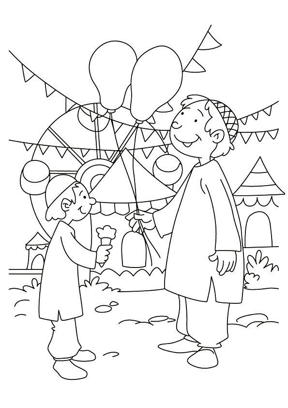 Eid Al Fitr Festival Coloring Page