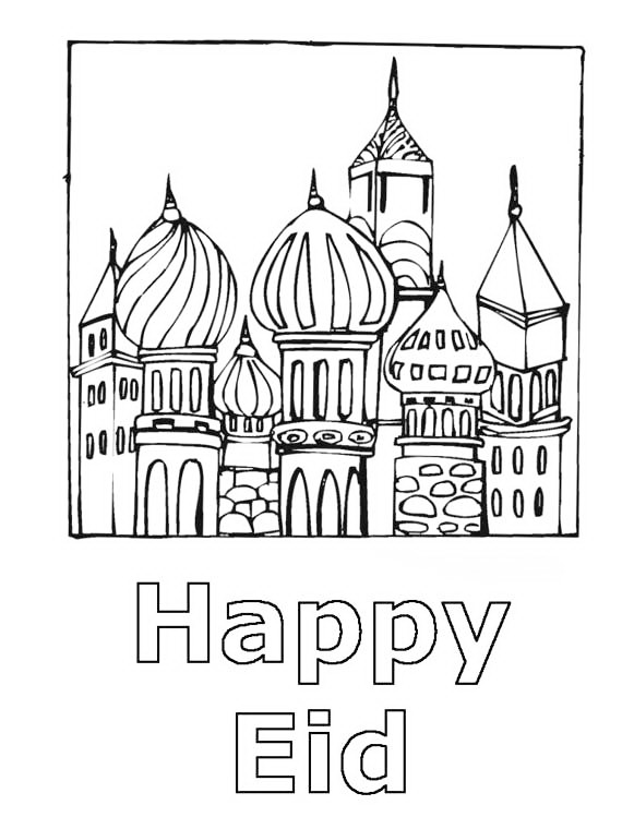 Happy Eid Coloring Page