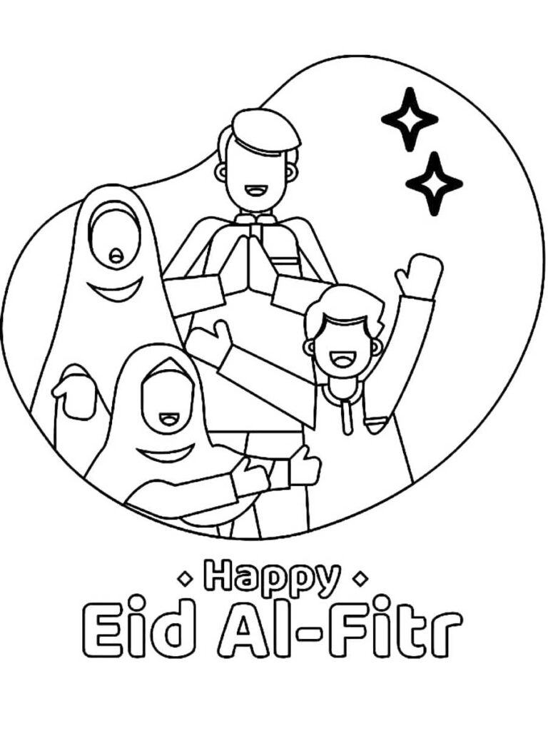 Happy Eid Al Fitr Coloring Pages