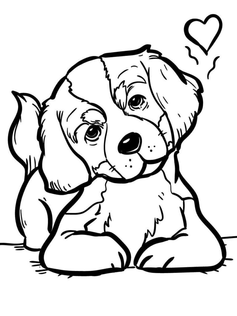 Love Border Collies Coloring Page